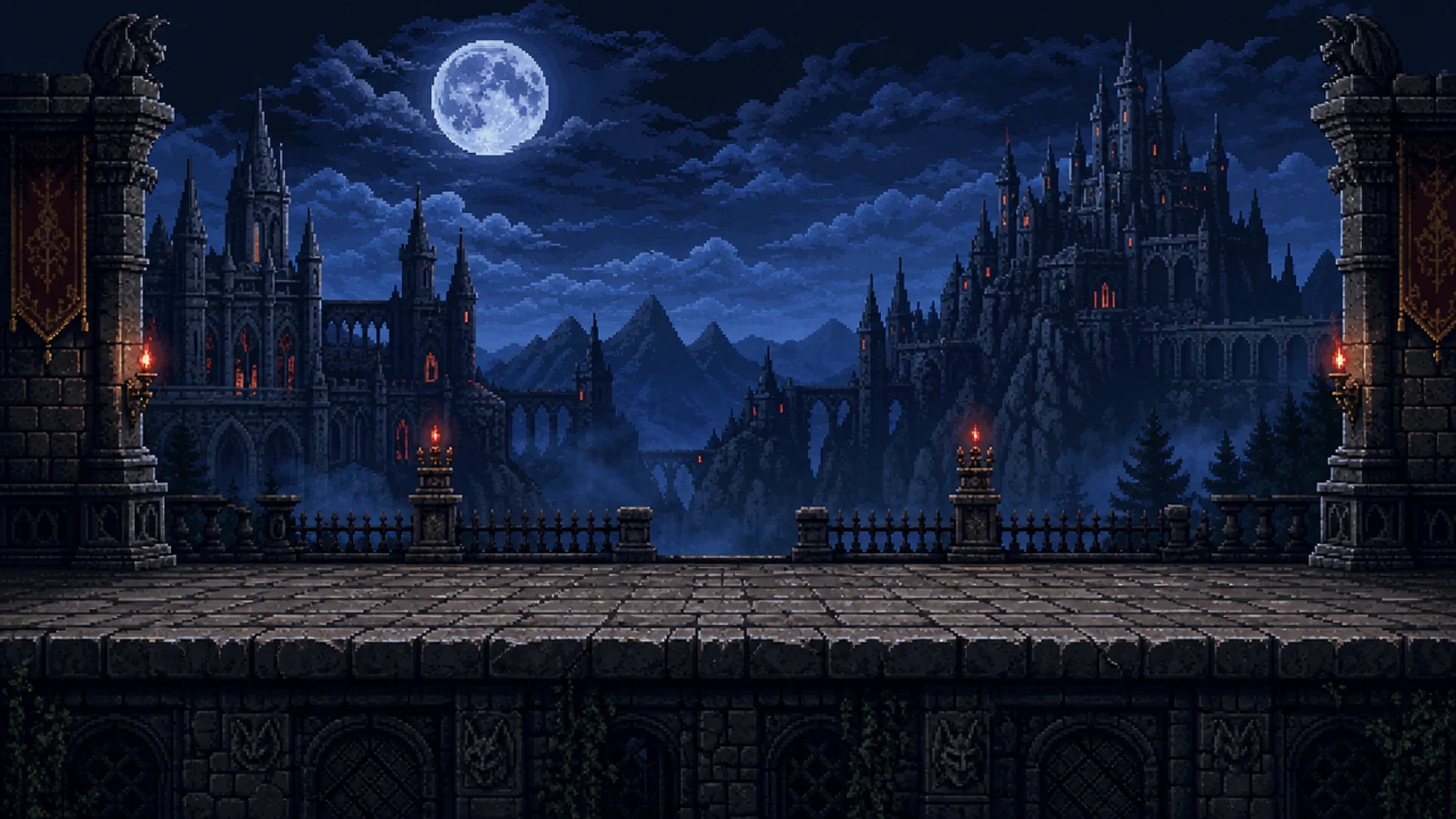 Gothic Castle Battle Scene