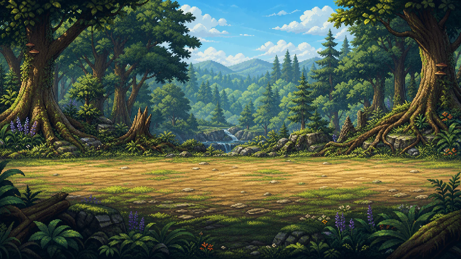 Layered JRPG Battle Stage