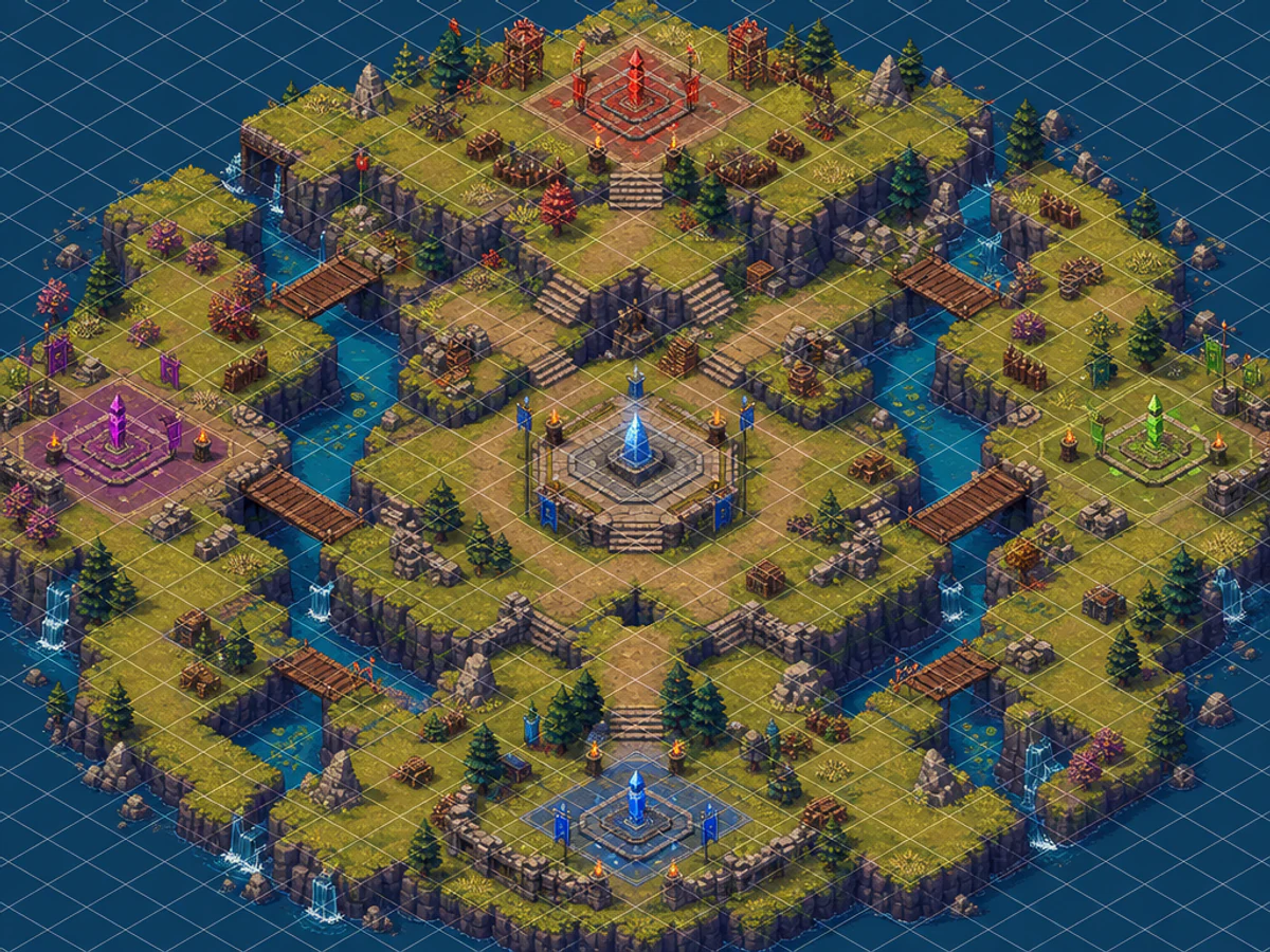 Isometric Cliff Battlefield